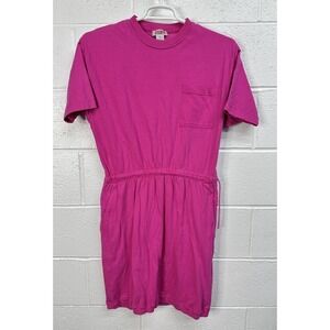 Fads T-Shirt Dress Pink Vintage Cinch Waist Pocket / Womens Large